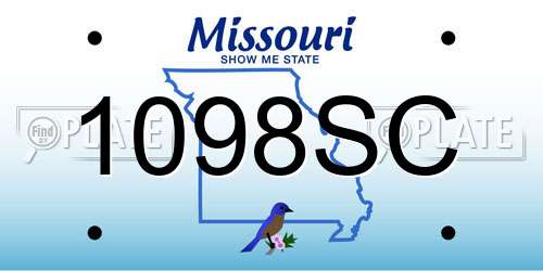 1098SC Missouri License Plate