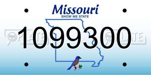 1099300 Missouri License Plate