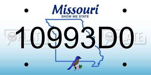 10993D0 Missouri License Plate