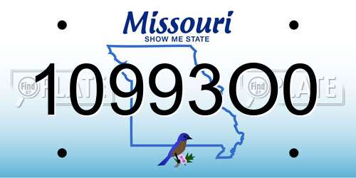10993O0 Missouri License Plate