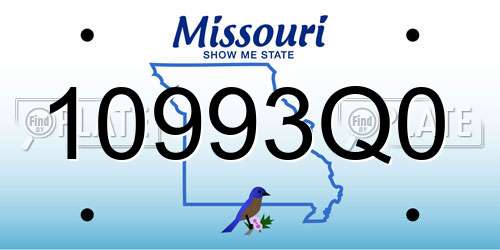 10993Q0 Missouri License Plate