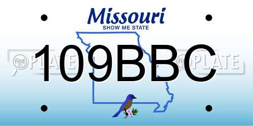 109BBC Missouri License Plate