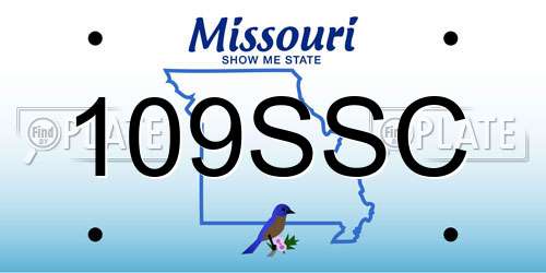 109SSC Missouri License Plate
