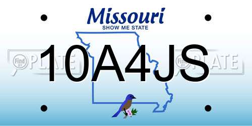 10A4JS Missouri License Plate