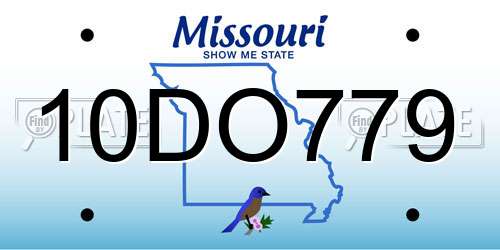 10DO779 Missouri License Plate