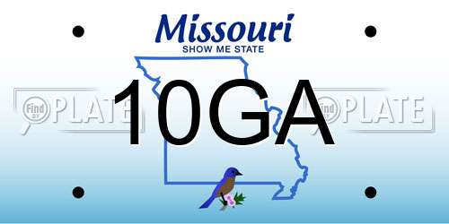 10GA Missouri License Plate