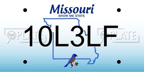 10L3LF Missouri License Plate