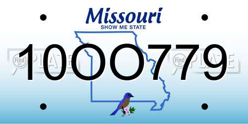 10OO779 Missouri License Plate