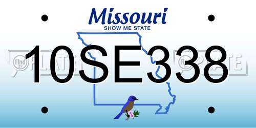 10SE338 Missouri License Plate