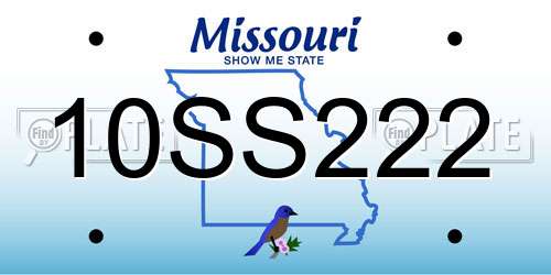 10SS222 Missouri License Plate