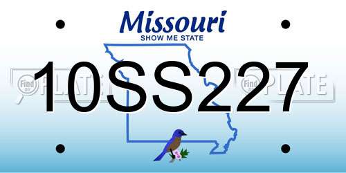 10SS227 Missouri License Plate