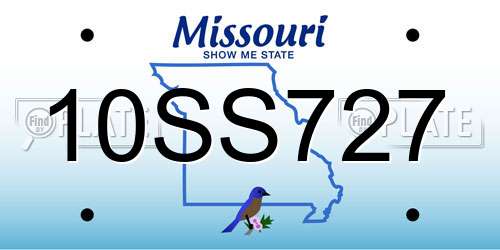 10SS727 Missouri License Plate