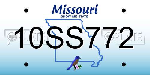 10SS772 Missouri License Plate
