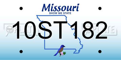 10ST182 Missouri License Plate