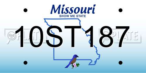 10ST187 Missouri License Plate