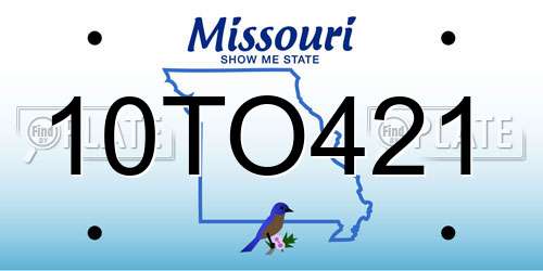 10TO421 Missouri License Plate