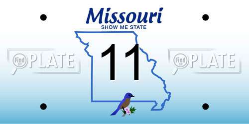 11 Missouri License Plate
