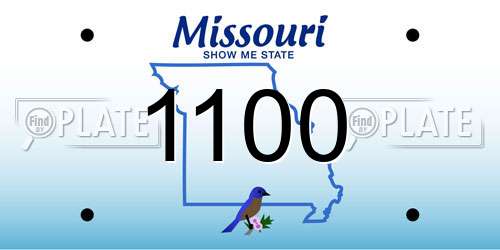 1100 Missouri License Plate