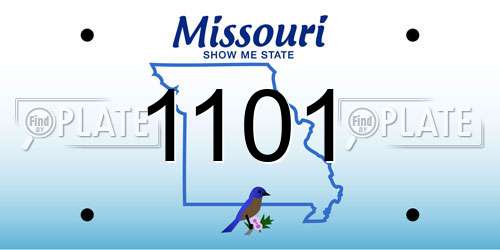 1101 Missouri License Plate