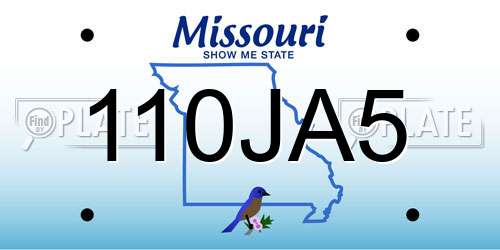 110JA5 Missouri License Plate