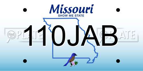 110JAB Missouri License Plate