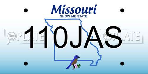 110JAS Missouri License Plate