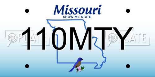 110MTY Missouri License Plate