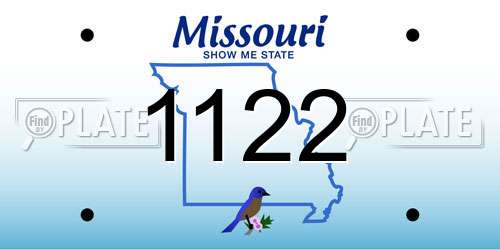 1122 Missouri License Plate