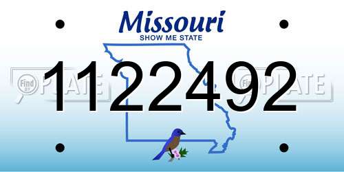 1122492 Missouri License Plate