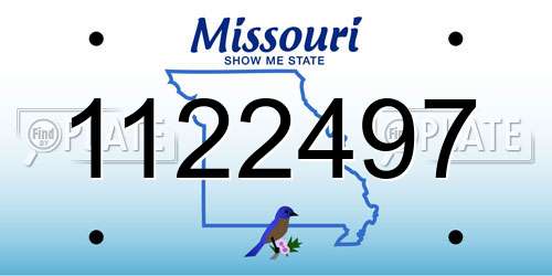 1122497 Missouri License Plate