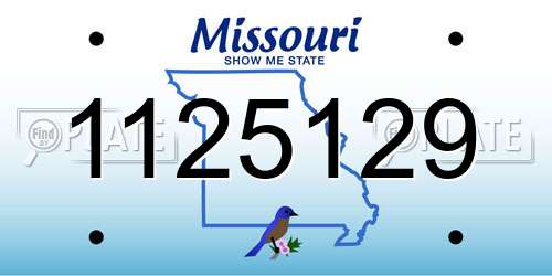 1125129 Missouri License Plate