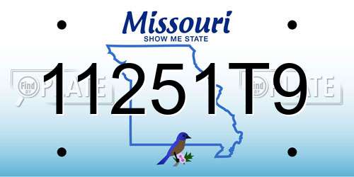 11251T9 Missouri License Plate