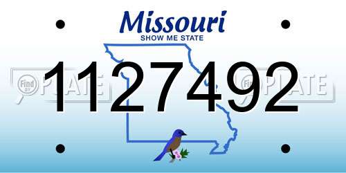 1127492 Missouri License Plate