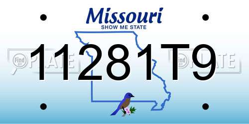 11281T9 Missouri License Plate