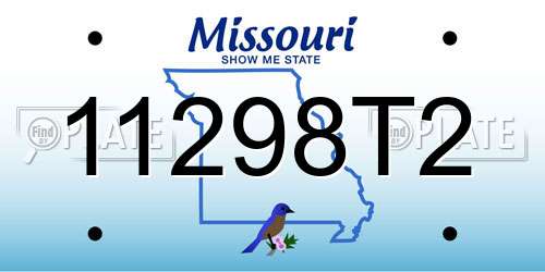 11298T2 Missouri License Plate