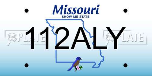 112ALY Missouri License Plate
