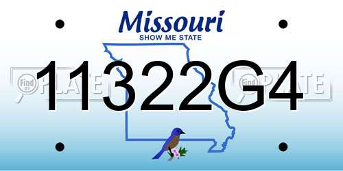 11322G4 Missouri License Plate