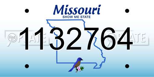 1132764 Missouri License Plate