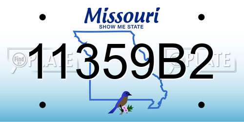 11359B2 Missouri License Plate