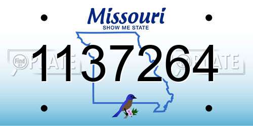 1137264 Missouri License Plate