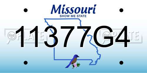 11377G4 Missouri License Plate