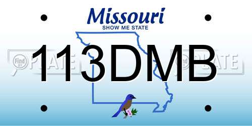 113DMB Missouri License Plate