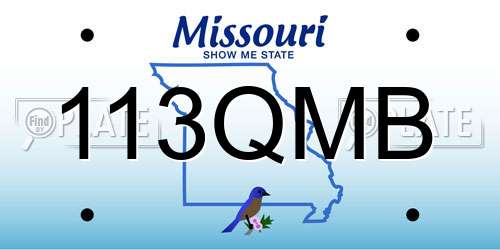113QMB Missouri License Plate