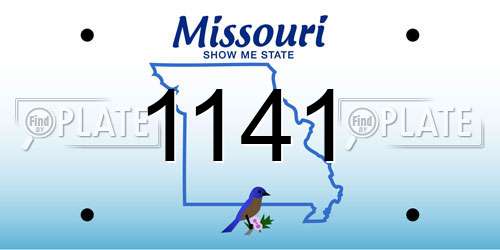 1141 Missouri License Plate