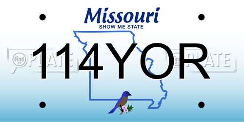114YOR Missouri License Plate
