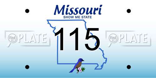 115 Missouri License Plate