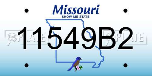 11549B2 Missouri License Plate