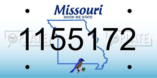 1155172 Missouri License Plate