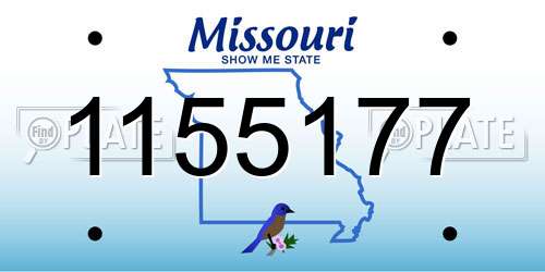 1155177 Missouri License Plate