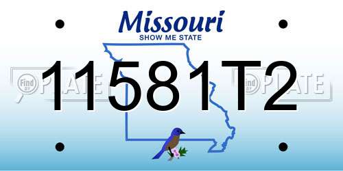 11581T2 Missouri License Plate